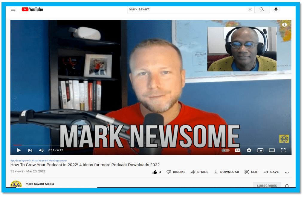 Podcasting expert mark Savant