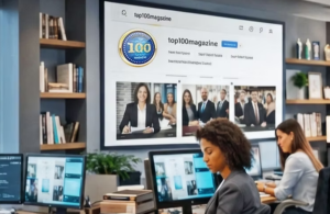 An image of the top 100 magazine header