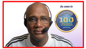 A picture of mark newsome and the top 100 emblem