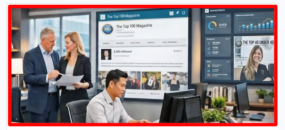 An image of the top 100 magazine header