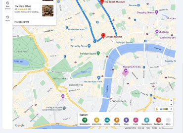 An image of a Google maps page