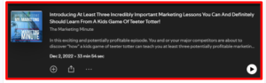A screenshot image of my podcast episode title on spotify.com