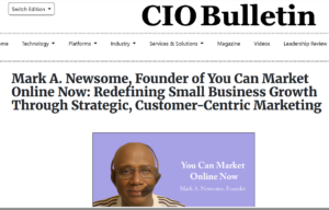 A screenshot image of Mark Newsome In a feature article