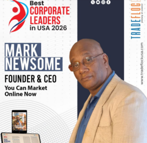 A screenshot of Mark Newsome appearing in apaid feature article.