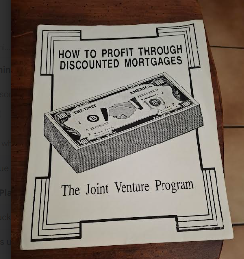 A screenshot image of my how to profit through discounted mortgages. 160 page, self published workbook