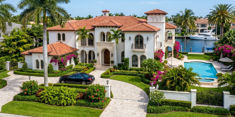 A screenshot image of a really expensive home in Palm Beach Florida.