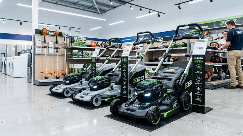 A screenshot image of high end lawn mowers