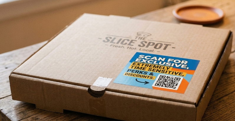 A screenshot of a closed pizza box.