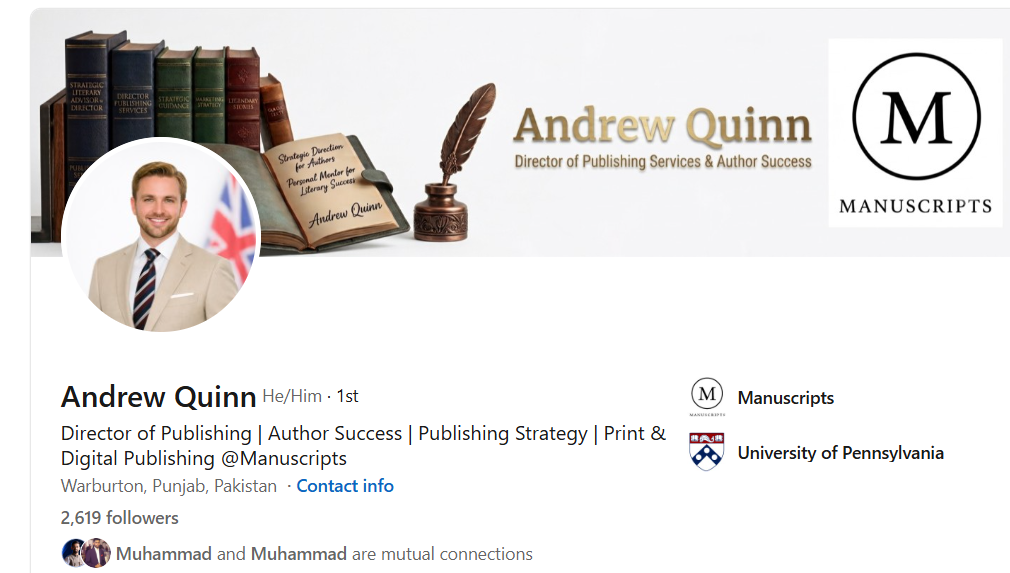 A screenshot image of Andrew Quinn's Linkedin profile.